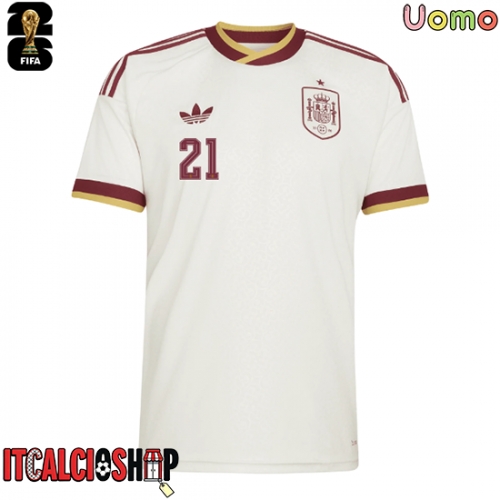 Spagna Mikel Oyarzabal #21 Seconda Maglia Mondiali 2026 Manica Corta